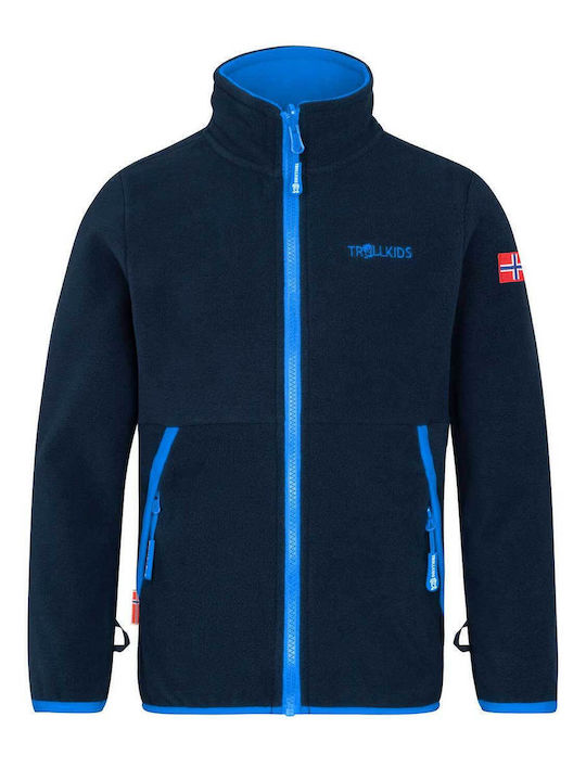 Kids Casual Short Coat with Hood Blue