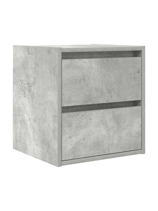 Vidaxl Wall-Mounted Bedside Table Concrete Gray 38x34x40cm 1 Piece Gray