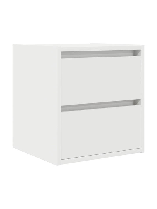 Vidaxl Wall-Mounted Bedside Table White 38x34x40cm 1 Piece White