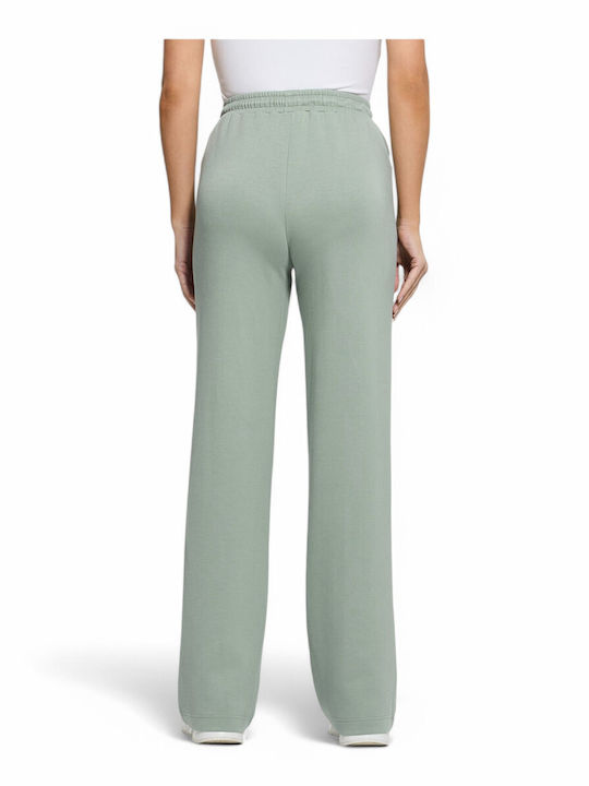 Guess Women's Fabric Trousers with Elastic in Straight Line Green