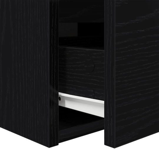 Vidaxl Wall-Mounted Bedside Tables 2 Pcs Black Oak 38x34x40cm Black