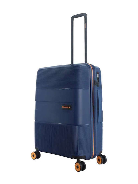 Discovery Mittlerer Reisekoffer Hartschalen Blau mit 4 Räder Höhe 65cm