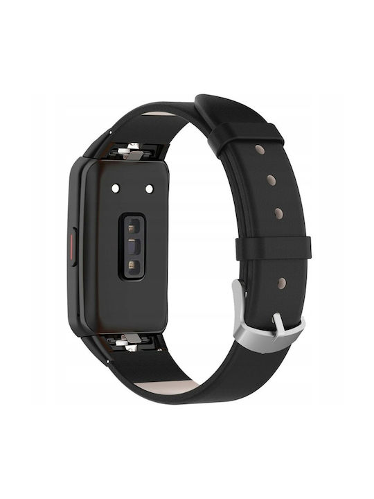 Tech-Protect Λουράκι Δερμάτινο Μαύρο (Honor Band 6)