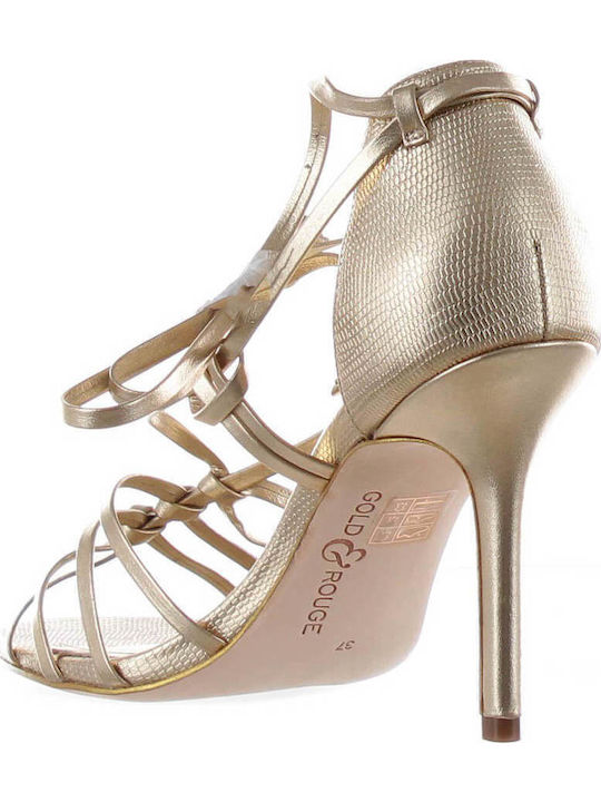 Leder Sandalen Gold