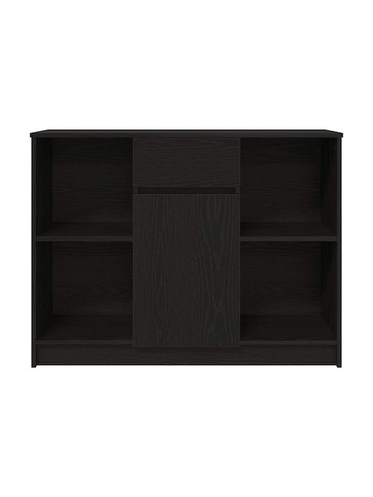 Sideboard Wooden with Drawers Black Oak, Black 101x35x76cm