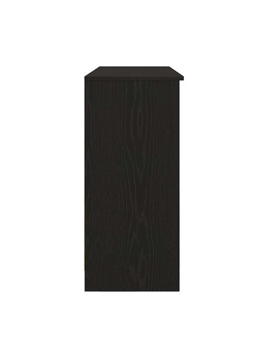 Sideboard Wooden with Drawers Black Oak, Black 101x35x76cm