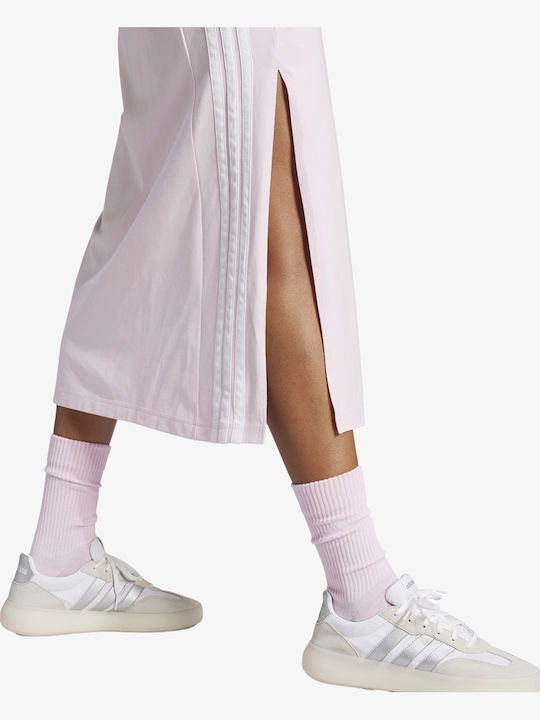 Essentials 3-Stripes Summer Midi Athletic Sleeveless Pink Dress
