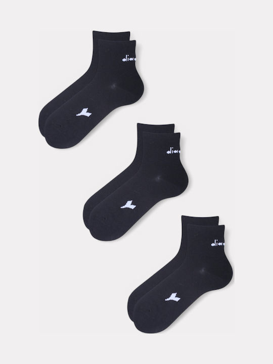Diadora Cotton Mid-Calf Socks Unisex Value Pack of Three Pieces D9355-blue