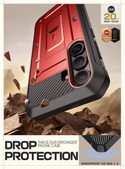 Supcase Unicorn Beetle Pro Umschlag Rückseite Silikon Rot (Galaxy S25)