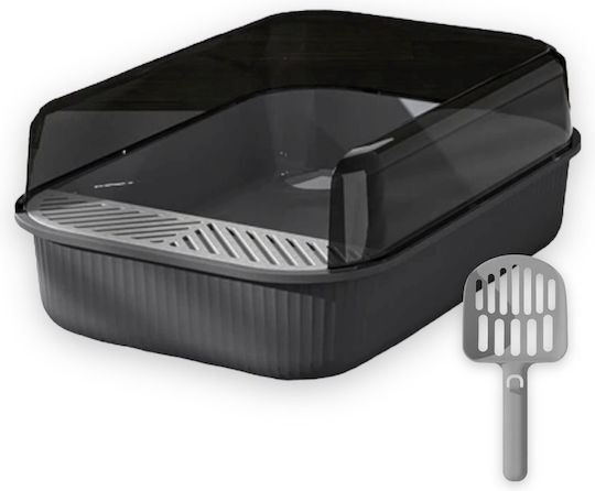Toaletă Pisică cu Filtru Gri L50.5 x W34.5 x H18.5buc