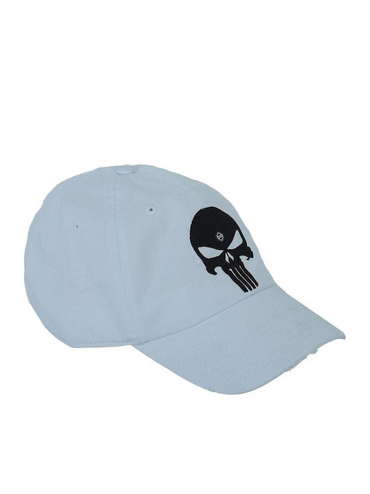 Pălărie Skull Alb Negru Logo 26035 H&s Alb