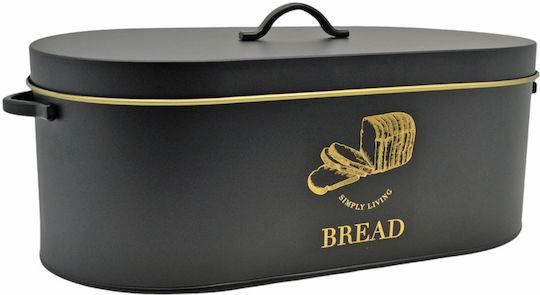 Ankor Brotkasten mit Deckel Metallisch Schwarz 34.5x18x15cm Ankor Brotkasten mit Deckel Metallisch Schwarz 34.5x18x15cm