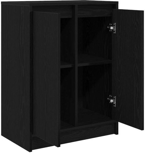 Дървен Офисен Шкаф Черен Дъб 57x34x76см