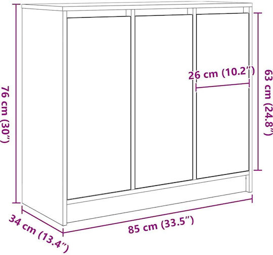 vidaXL Office Storage Cabinet Wooden White 85x34x76cm