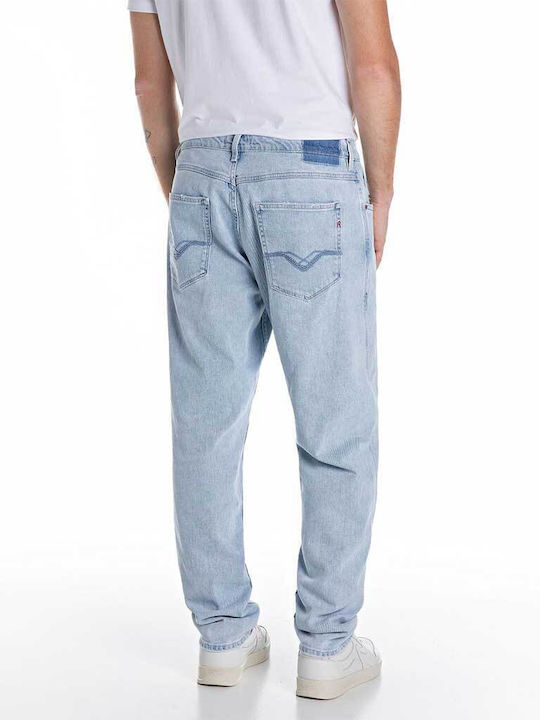 Sandot Men's Jeans Pants Elastic Light Blue