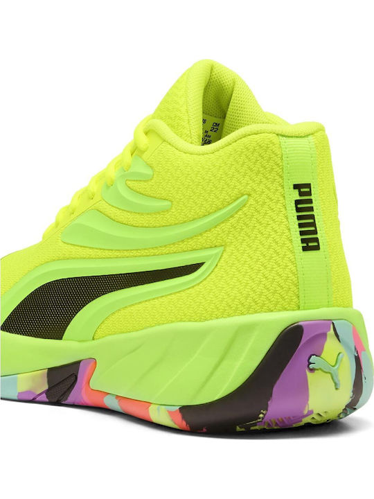 Court Pro Kids Sports Shoes Basketball with Laces Green