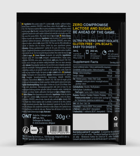 QNT Metapure Whey Protein Isolate Zero Protein Whey with Flavor Banana 30gr
