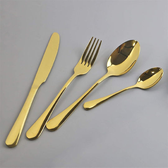 Bakaji Cutlery Set Stainless Gold 24pcs