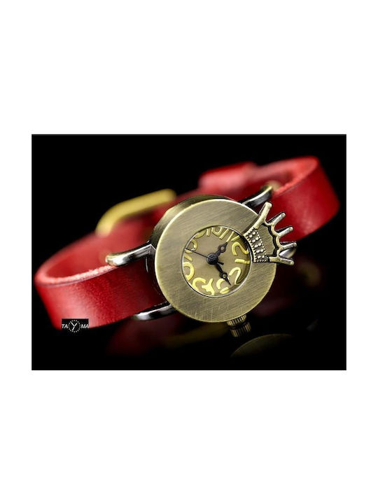 Women's Watch with Red Leather Strap