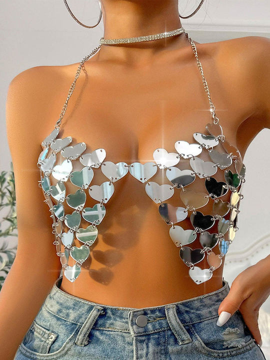 Crop-Top mit Metallherzen