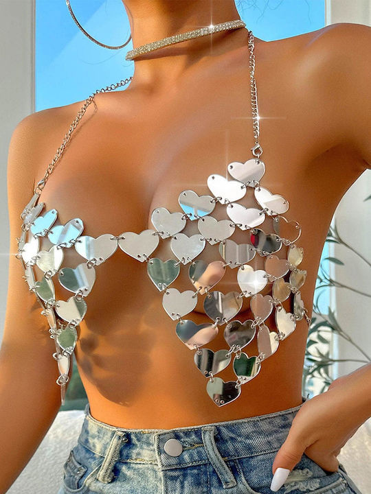 Crop-Top mit Metallherzen