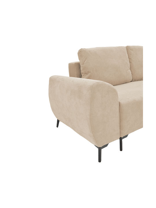 Settee Ъгъл Диван Спалня Текстил със съхранение Beige Shade 286x204x93см.