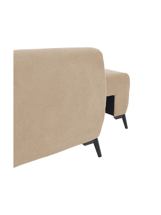 Settee Ъгъл Диван Спалня Текстил със съхранение Beige Shade 286x204x93см.
