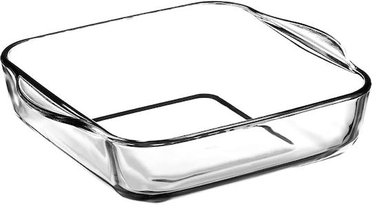 Pătrat Vas de Gătit Rezistent la Căldură Sticlă 25.6x22cm 1buc