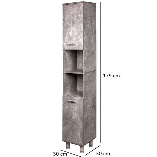 Shally Dogan Badezimmersäule Boden H30xB30xH179cm Gray