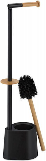 Relaxdays Wall Mounted Bathroom Accessory Set Bamboo Black