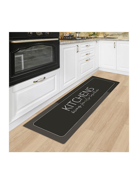 Home Use Kitchen Mat Huh-0217 Non-Slip Fabric 150x50cm 3.5mm Thickness Brown