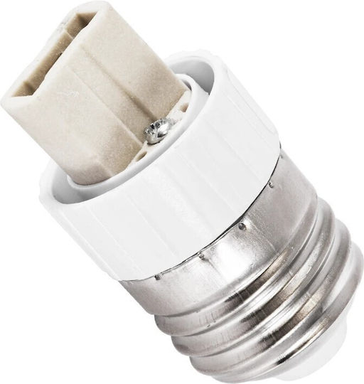 GloboStar Socket Adapter from G9 to E27 in White color Set 1pcs 78958