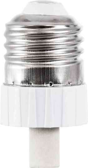 GloboStar Socket Adapter from G9 to E27 in White color Set 1pcs 78958