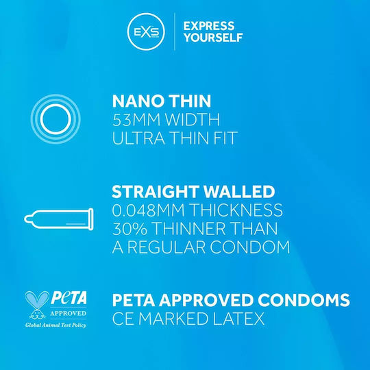 EXS Nano Thin Condoms Natural 48pcs