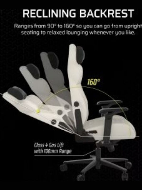 Corsair TC500 Luxe Υφασμάτινη Καρέκλα Gaming με Ρυθμιζόμενα Μπράτσα Frost