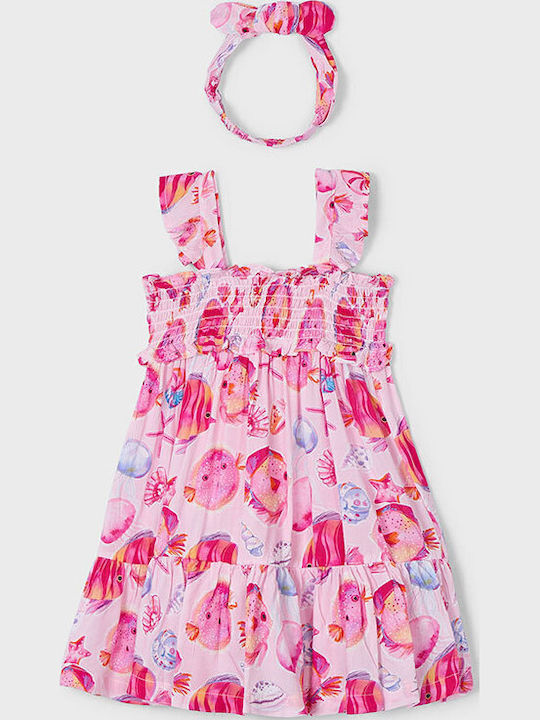 Summer Vibes Children's Dress Sleeveless Fuchsia