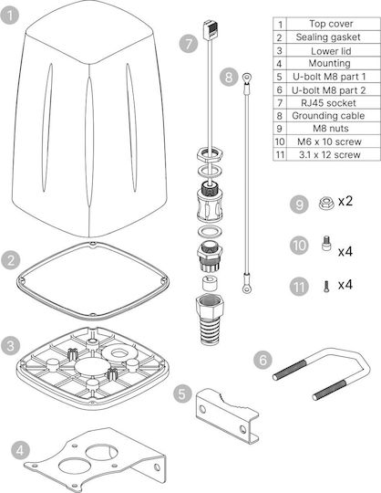 Teltonika PR1IC860 External 4G Omnidirectional Antenna 4dBi with SMA Connection PR1IC860
