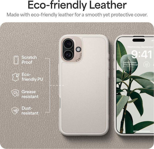Spigen Cyrill Kajuk MagSafe Back Cover Piele artificială Bej (iPhone 16)