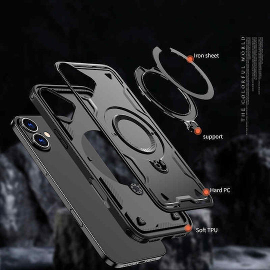 Hurtel Hybrid Back Cover Durable Black (iPhone 16)