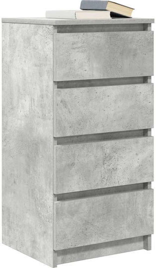 Sertar De Birou Din Lemn Gri Beton 37.5x35x76cm