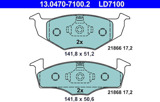 Спирачни накладки Ate за Seat Arosa 6h 13047071002