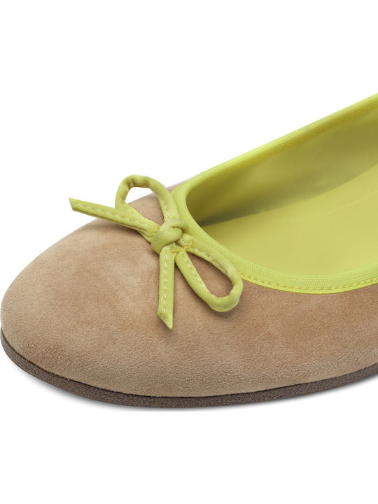 Leather Ballerinas Beige