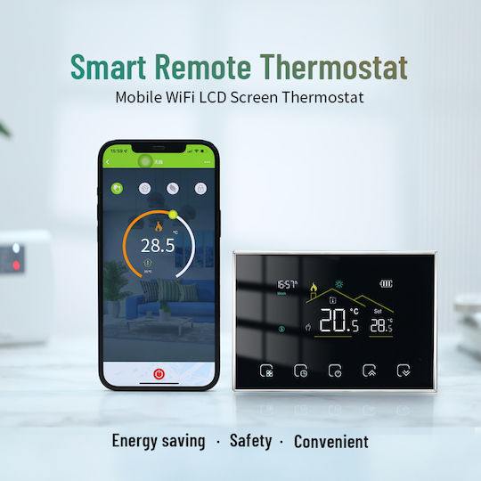 Ψηφιακός Θερμοστάτης Χώρου Smart με Οθόνη Αφής και Wi-Fi