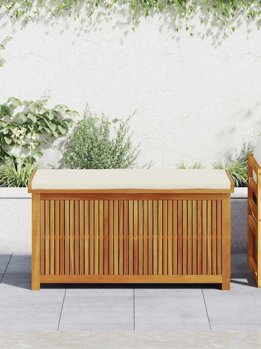 Vidaxl Outdoor Cushion Box 113x50x60.5 cm Solid Acacia Wood