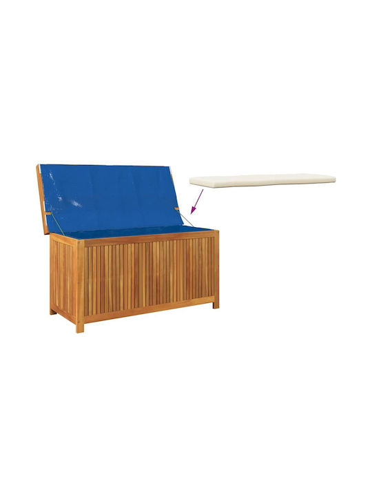 Vidaxl Outdoor Cushion Box 113x50x60.5 cm Solid Acacia Wood