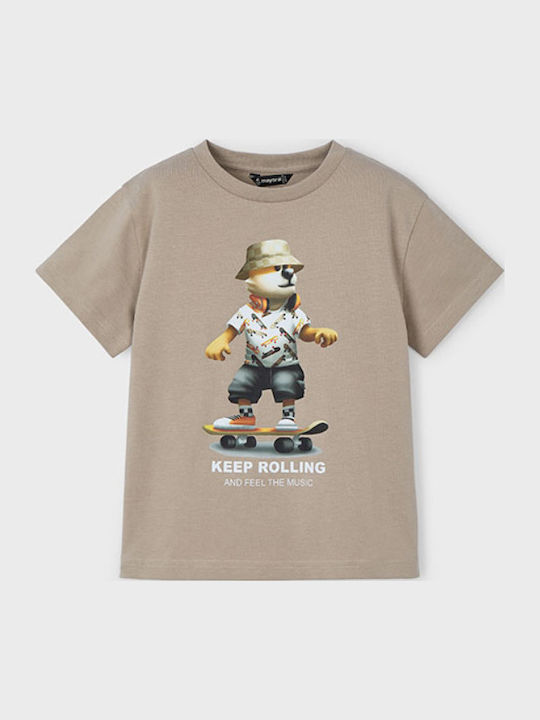 Παιδικό T-shirt Καφέ Keep Rolling