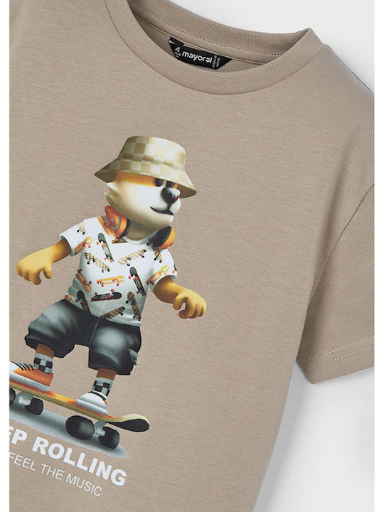 Παιδικό T-shirt Καφέ Keep Rolling