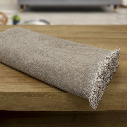 Lino Home Valio Sofa Throw 2 Seater Chenille 180x250cm Taupe