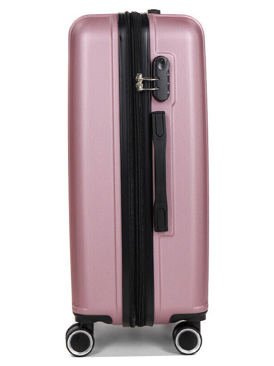 WORLDLINE Kabinenreisekoffer Hartschalen Pink mit 4 Räder Höhe 55cm