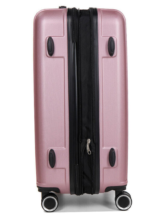 WORLDLINE Kabinenreisekoffer Hartschalen Pink mit 4 Räder Höhe 55cm